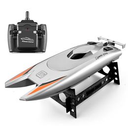 Bateaux électriques RC bateau grand 24G 30Kmh course de hors-bord à grande vitesse avec double moteur étanche télécommande bateau jouets pour garçons cadeau 230906