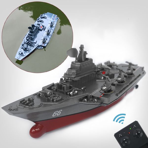 ElectricRC Boats RC Boat Warship 24GHZ Jouets Télécommande Mini Electric Children Outdoors Water Speedboat 230325