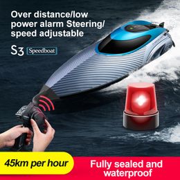 ElectricRC Boats S3 RC Speedboot 45 km/u Afstandsbediening 24 G Elektrisch High Speed Racing Speedship Waterdicht Klein speelgoed voor kinderen 230906