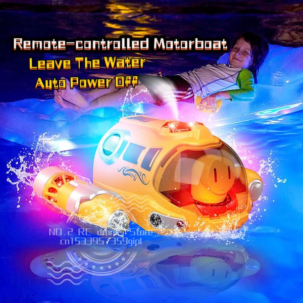 ElectricRC Boats Summer RC Boat Remote Control High Speed Sumbarine Spray and Light Powerboat Twin Propeller Speedboat Children's Day Gifts Toys 230602