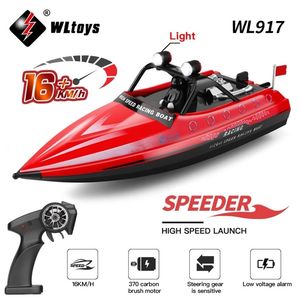 Electricrc Boats Wltoys WL917 RC Boat 2,4 GHz 16 kmH High Speed ​​Racing Boat Model Speedboot Kids Gifts RC Toys 230504