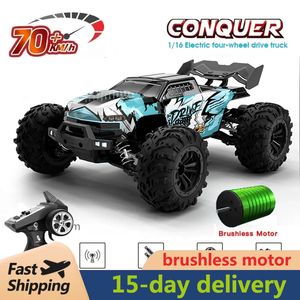 ElectricRC Car 1/16 4WD RC Car 70KMH ou 50KMH avec télécommande LED High Speed Drift Monster Truck pour enfants VS Wltoys 144001 Jouets 230906