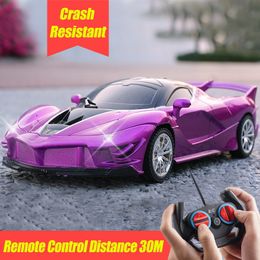 Electricrc Car 1 16 met LED Light RC 24G 4CH Remote Control S Sport High Speed ​​Radio 30m Drift Racing Boys Toys For Children 230512