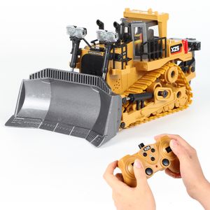 ElectricRC Car 1/24 9CH Multifuncional RC Bulldozer Tipo de oruga AlloyPlastic Pala Ingeniería Carretilla elevadora Excavadora pesada Regalos de juguete para niños 230325