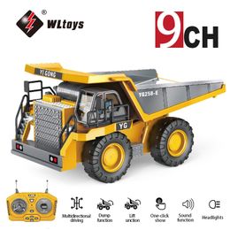 ElectricRC Auto 1 24 9CH RC Legering Dump Truck Autotechniek Voertuig Heftruck Zware Graafmachine Afstandsbediening Auto Speelgoed voor Jongens Kindercadeaus 230906