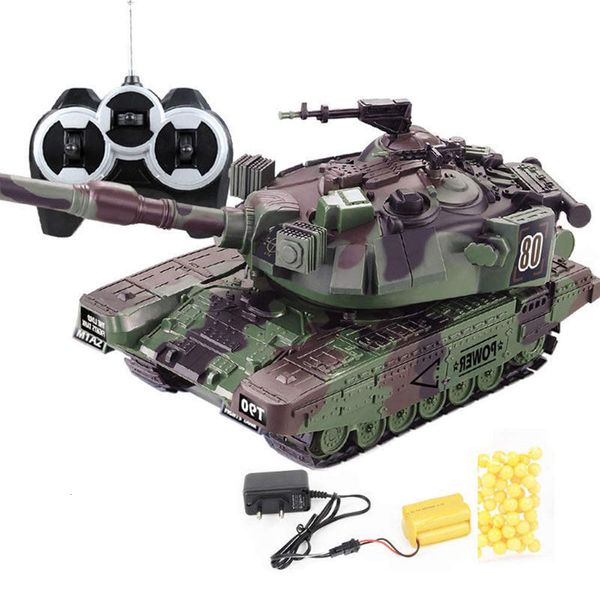 ElectricRC Car 1 32 RC Battle Tank Heavy Large Interactive Military War Control remoto de juguete con Shoot Bullets Model Electronic Boy Toys 230325