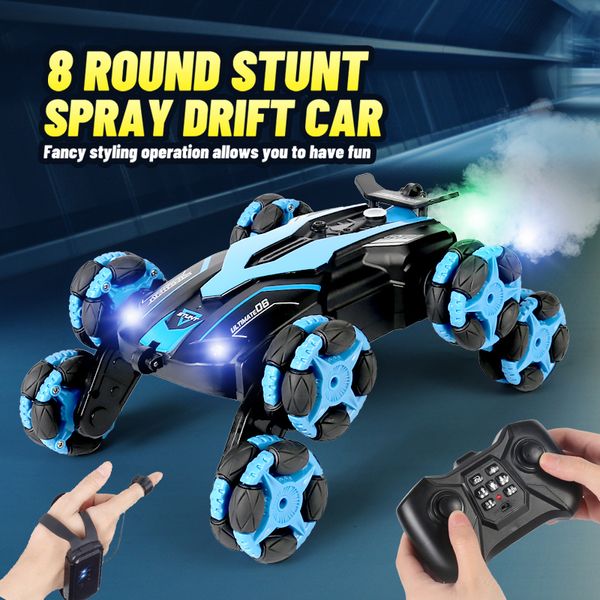 ElectricRC Car 24G RC Toy 8 Ruedas Spray Twisting Stunt Drift Control remoto Juguetes para niños adultos 230605