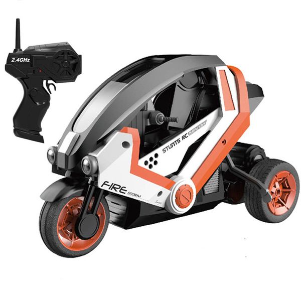 ElectricRC Voiture 24G Rc Tricycle 1 8 Jouet Professionnel Fantaisie Stunt Dérive À Grande Vitesse Moto Équilibre Automatique Racing Garçon 230419