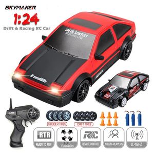 ElectricRC Car 4WD RC Drift Car 124 Control remoto GTR Modelo AE86 Car 2.4GHz Mini Electric RC Racing Vehicle Car Toy Regalos para niños 231123