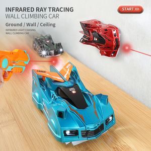 ElectricRC Car Air Racing Wall Climbing RC Infrarood Ray Tracking Light Laser Guided Boy Girl Gifts Christmas Toy Year Gift 230729