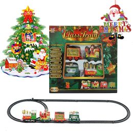 ElectricRC Car Christmas Train Set Vías de ferrocarril Juguetes Regalos Juguete eléctrico para niños Niño 230616