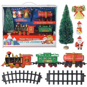 ElectricRC Auto Diy Tracks Speelgoed Dynamisch geluid 1 set Spoorweg Batterij-aangedreven elektrische trein Kerstmis Rail Verjaardagscadeau Duurzaam 230616