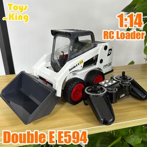 ElectricRC Car Double E E594 1 14 RC Truck Loader Trucks Control remoto Ingeniería Vehículos Excavadora Skid Steer Tractor Toy para niño Regalo 230419