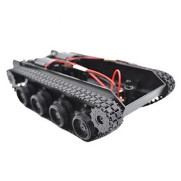 Electricrc Car LightDuty Shockabsorbing Tank Rubber Crawler Chassis Kit Traced Vehicle RC Smart Robot Diy Toys 230325