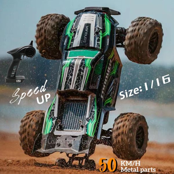 ElectricRC Car RC High Speed Carbon Brush Full Scale OffRoad Truck avec LED 116 Wheel Remote Control Drift Racing Rock Tracked 230630