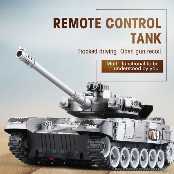 ElectricRC Coche RC Tanque Guerra Militar Batalla Estados Unidos M1 Leopard 2 Control Remoto Coche de Juguete Electrónico Modelo Táctico Regalos para Niños Niños 230925