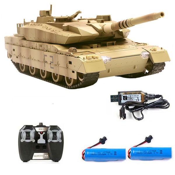 ElectricRC Car RC Tank Télécommande Rechargeable 120 9CH 40CM Camouflage 27Mhz Jouets électriques infrarouges pour garçons Cadeaux d'anniversaire 230325