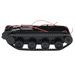 Electricrc Car RC Tank Smart Robot Chassis Kit Rubber Track Crawler voor Arduino 130 Motor Diy Toys Children 230325
