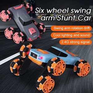 ElectricRC Car Sixwheel Control remoto Deformación Radio Stunt Swing Arm Dumper Offroad Escalada Modelo Juguetes para niños 230630