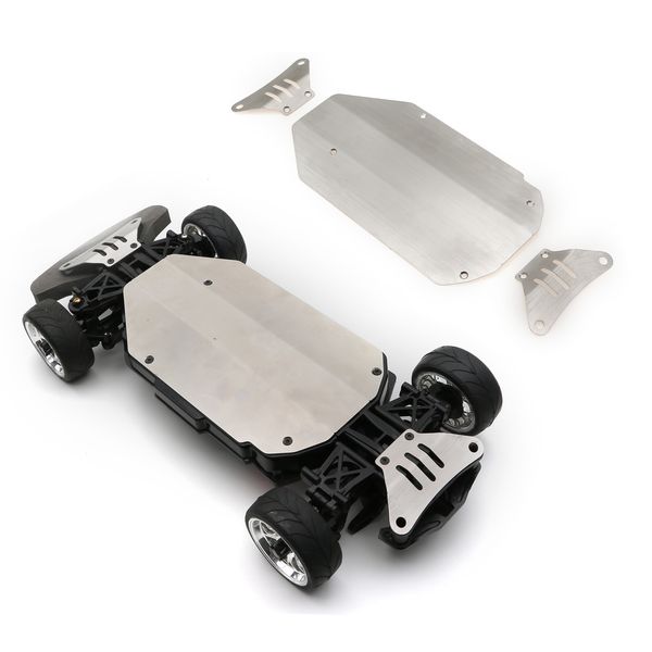 ElectricRC voiture TAMIYA TT02 châssis en acier inoxydable armure avant arrière Protection plaque antidérapante pour 110 RC Tmiya 230630