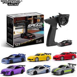 ElectricRC Car Turbo Racing 1 76 C64 C73 C72 C74 Drift RC con Gyro Radio Control remoto proporcional total Juguetes RTR Kit para niños y adultos 230901