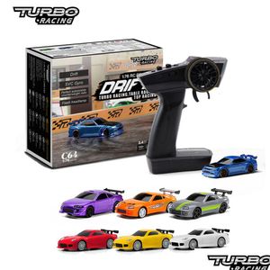 Electricrc Car Turbo Racing 1 76 C74 C73 C72 C64 Drift Rc con Gyro Radio FL Control remoto proporcional Juguetes RTR Kit para niños y Adt Dhmkq