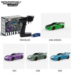 ElectricRC Car TURBO RACING 176 C61 C62 C63 C64 C74 Drift RC com Gyro Radio Full Proporcional Controle Remoto Brinquedos RTR para Crianças e Adultos 230729