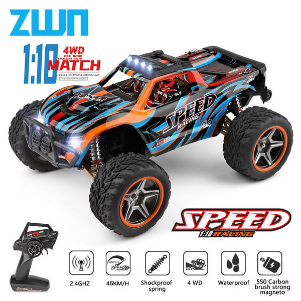 Electricrc Car Wltoys 104009 1 10 24g Racing RC Car 45kmh 4 roues motrices Big Alloy Electric Remote Control Crawler Monster Truck Toys for Children 230729