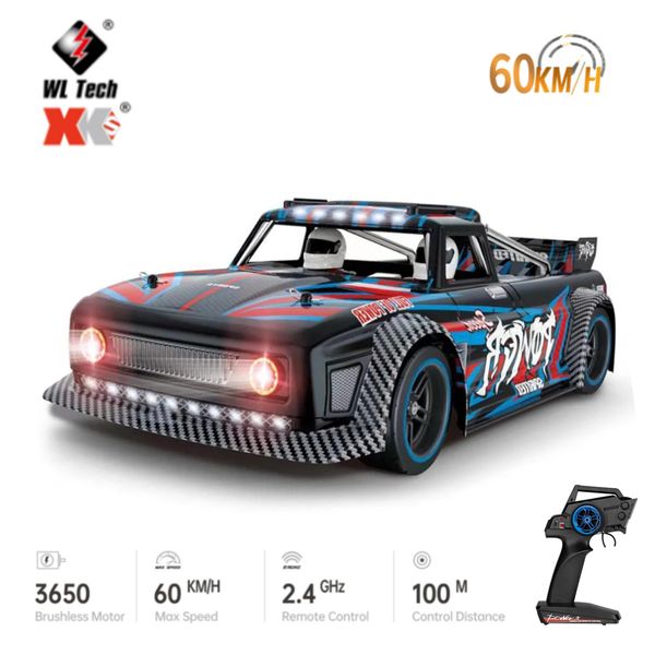 ElectricRC Car WLtoys 104072 RTR 110 24G 4WD 60kmh RC sin escobillas Drift OnRoad Chasis de metal Luz LED Vehículos Modelo OffRoad Climbing 230630