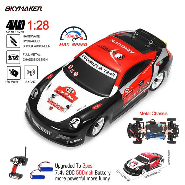 ElectricRC Car WLtoys K969 1/28 Rc Car 4WD 2.4G Control remoto Aleación Coche RC Drift Racing Car Alta velocidad 30KmH Off-Road Rally Vehículo Juguetes 230921