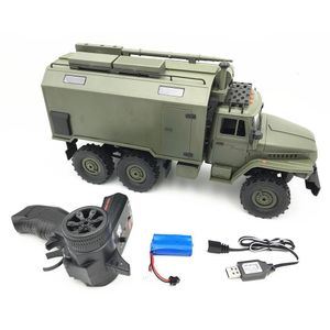 Electricrc Car WPL B36 Ural 116 24G 6WD RC Militaire Truck Rock Crawler Communication Voertuig RTR Toy 230325