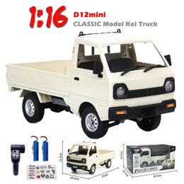 ElectricRC Car WPL D12 Mini 1 16 RC Car 24G Télécommande Simulation Drift Escalade Camion Lumière Onroad D12mini Car 116 Pour Enfants Cadeaux Jouets 230906