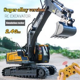 Electricrc Car Yigong Kids Simulation 11 Channel Legering Remote Control Excavator Toy Electric Large Engineering Gifts 230325