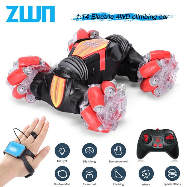 ElectricRC Car ZWN C1 MINIS 4WD RC CAR Radio Gesture Induction 24G Toy Light Music Drift Dancing Twist Stunt Télécommande pour Enfants 230630