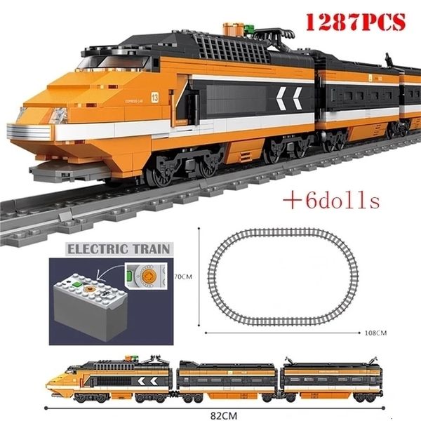 Bloc de construction de voie électrique RC série de Train technique KAZI machine de pose de voie ferrée électrique ingénierie jouet d'assemblage éducatif 230822