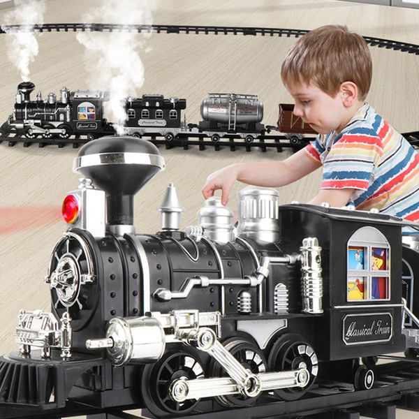 ElectricRC Track Children RC Train Railway Toys Simulación de programación de rieles eléctricos Classic Steam Christmas Train Toys Child Gift 230801