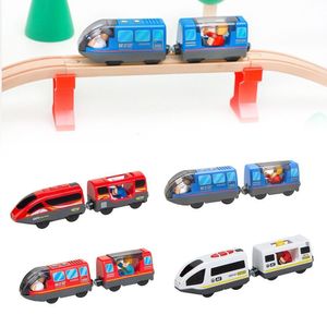 ElectricRC Track Kinderspeelgoed Magnetische grappige houten trein Compatibel met Brio Werkt op batterijen 230825