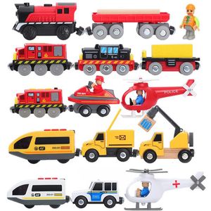 ElectricRC Spoor Elektrische Locomotief Trein Magnetische Auto Speelgoed Houten Spoor Fit Brio Spoor Houten Trein Spoorweg Speelgoed Voor Kinderen 230705