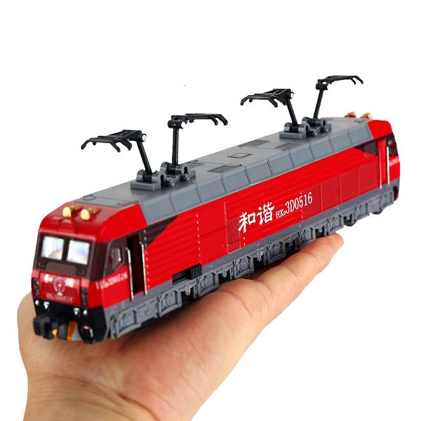 ElectricRC Track Высокоскоростной поезд из сплава, модель 1, 87, игрушка из сплава с откатным электропоездом, Детская звуковая и легкая игрушка-автомобиль 230925