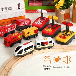 ElectricRC Track RC Train électrique jouet chemin de fer moulé sous pression Locomotive enfants cadeaux bois ensembles éducatifs véhicules enfants accessoires 230825