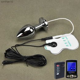 Électro Choc Butt Plug Métal Perles Anales Stimulation Électrique De La Prostate G Spot Masseur À Thème Médical Adulte SM Sex Toy L230518