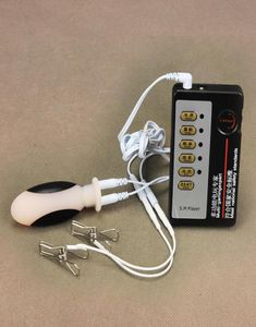 Électro choc jeu de sexe Plug Anal pinces en acier électro Estim Silicone godemichet Anal gode Kit de Stimulation électrique SM Toys2306564
