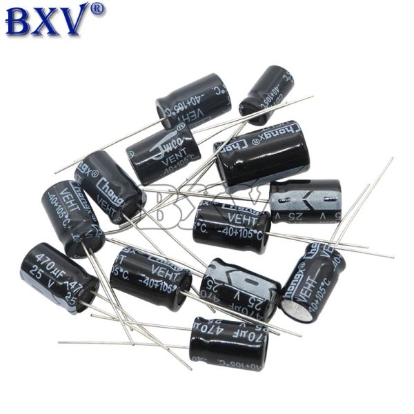 Condensador electrolítico 10V 16V 63V 100V 160V 450V 22UF 47UF 100UF 220UF 470UF 1000UF 10000UF 2.2UF 10UF CAPACTOR NEGRO 2-50 PCS