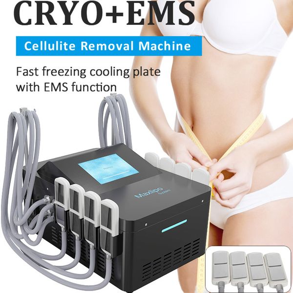 Máquina de disolución de grasa de alta potencia Masajeador EMS Quemador de grasa para el desarrollo muscular Crioterapia 8 EMSlim Cryo Pads Equipo de adelgazamiento por criolipólisis Uso de SPA