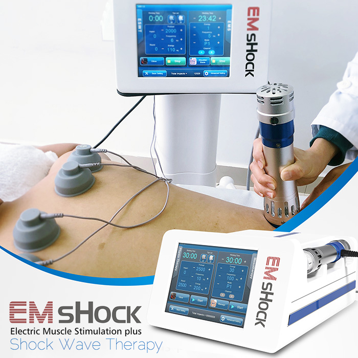 2 I 1 magnetisk terapi EMS chockvåg fysioterapi elektromagnetisk chockvåg maskin låg intensitet ed behandling smärtlindring emshockwave fysioterapisystem