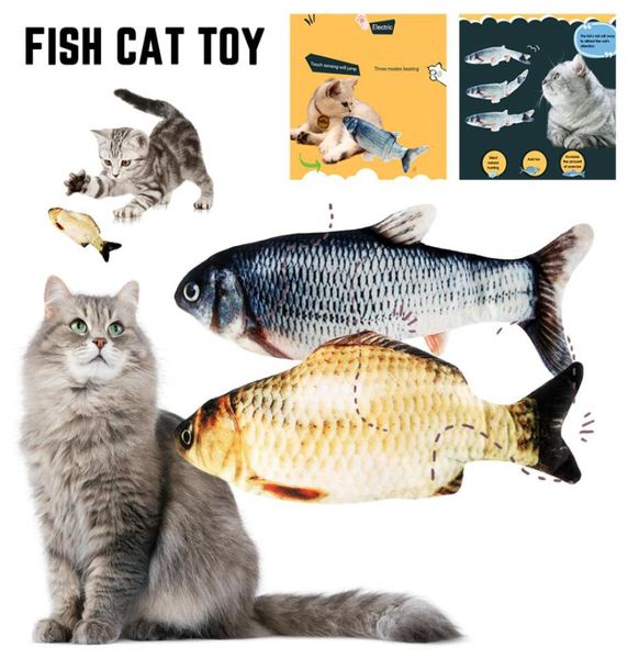 Electronic 3D Flippity Fish Toy Cat USB Charging Simulation Toys for Interactive Game Cats Pet Supplies Cats Dog Toys3699912