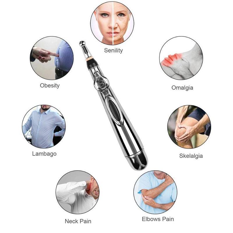 Masager całego ciała elektroniczny pen z akupunkturą elektryczną terapię laserową leczenie masaż południk energii narzędzia bólu łagodzenia