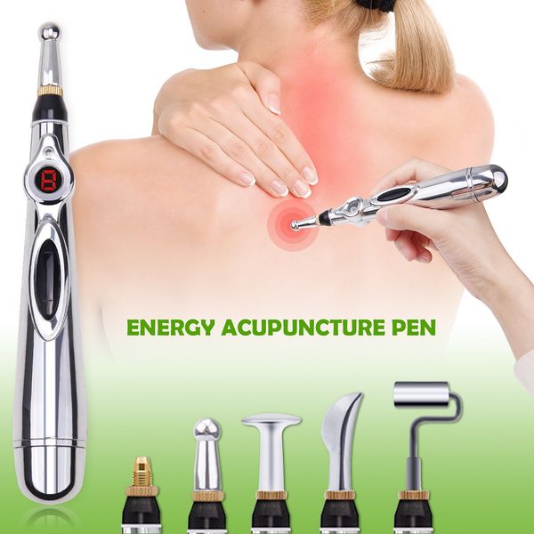 Masajeador de cuerpo completo Pluma de acupuntura electrónica Meridianos eléctricos Terapia con láser Pluma de masaje curativo Pluma para meridianos Energía Herramientas para aliviar el dolor Herramienta de masaje