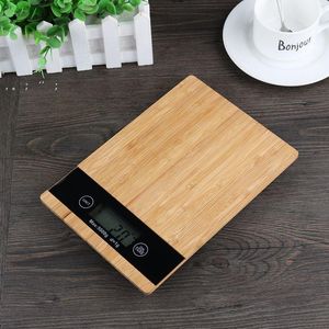 Báscula electrónica de Panel de bambú, báscula Digital de cocina, 5 kg/1g, pesaje de medicina doméstica de alta precisión RRC241
