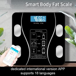 Escalas de peso corporal electrónica Baño Piso digital digital Smart Bodys Fat Escala inteligente Escalas de pesaje Bluetooth Aplicación de teléfonos inteligentes BMI Fitness Health Tester ZL0891